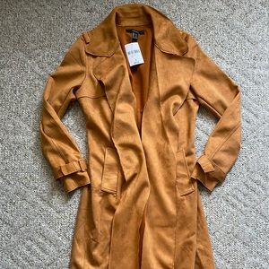 Long Suede Trench Coat